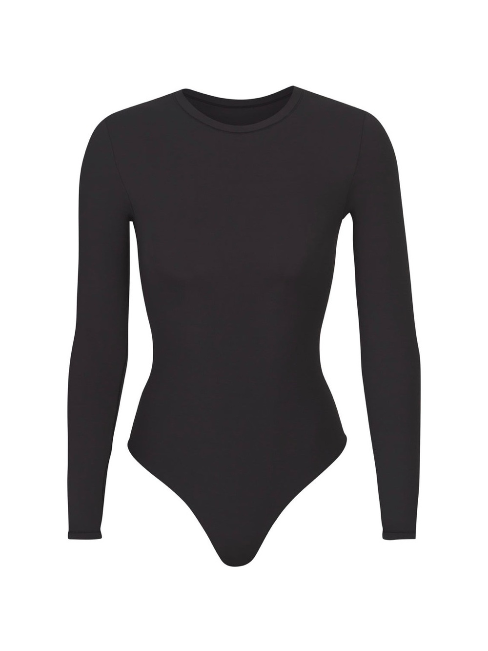 SKIMS Fits Everybody Black Long Sleeve Crew Neck Bodysuit